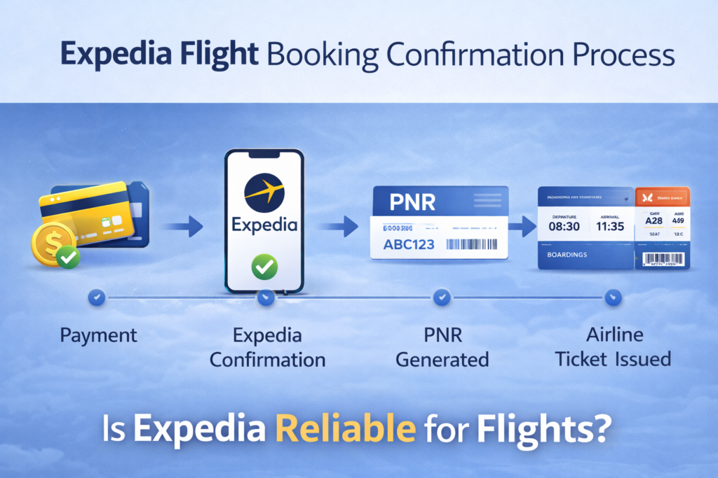 Expedia Flight booking confirmation process