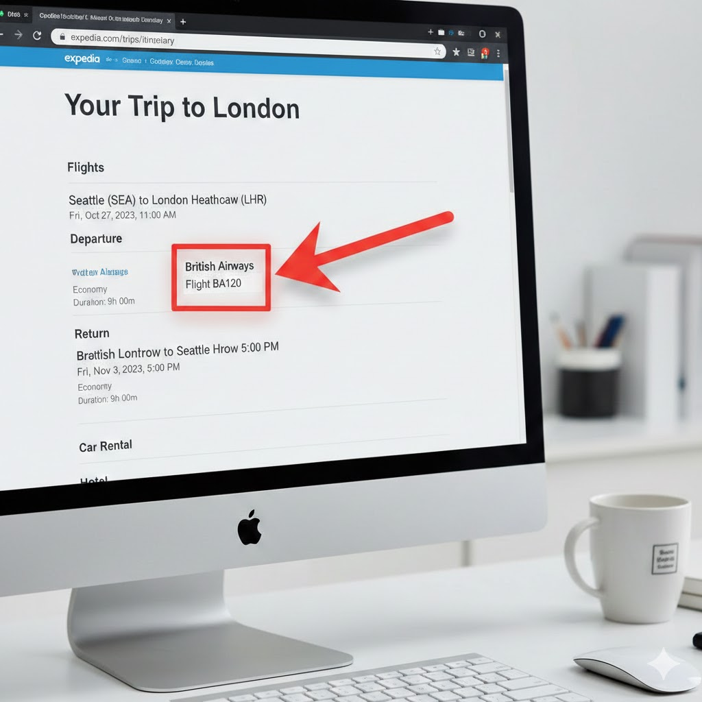how to find missing flight number on expedia flight 