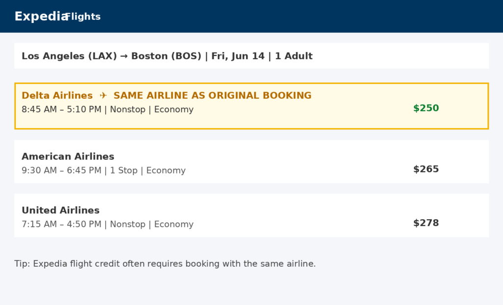 Expedia flight credit not applied during checkout