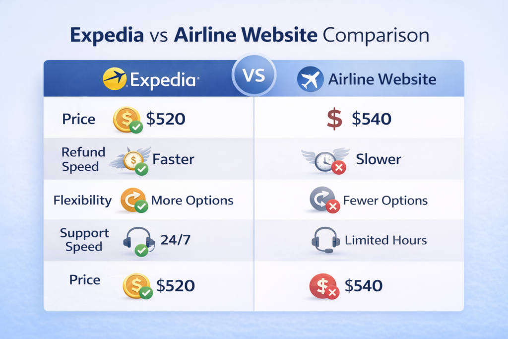 Expedia vs other flights comparison 