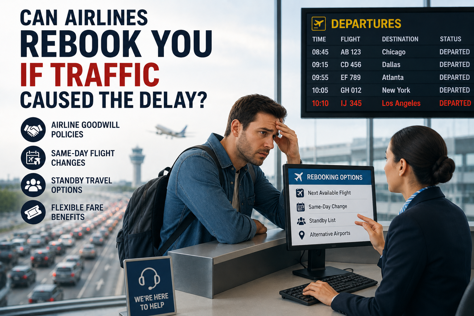 How to Rebook a Missed Flight After Traffic Delays