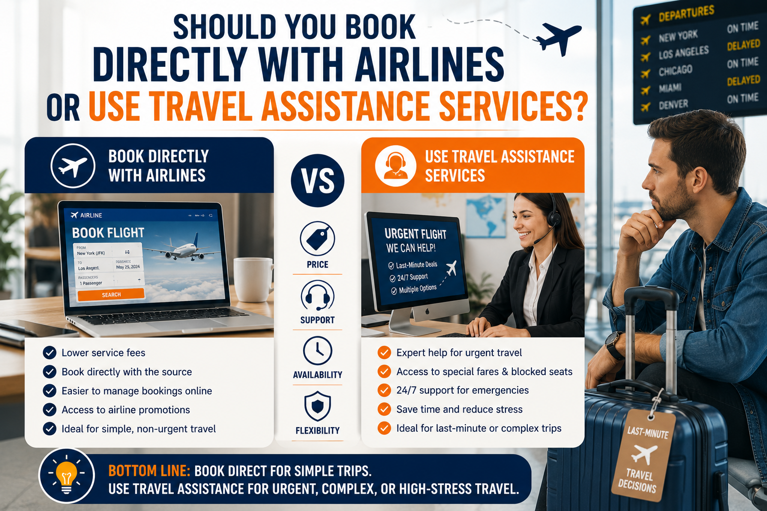 Should You Book Directly With Airlines or Use Travel Assistance Services?