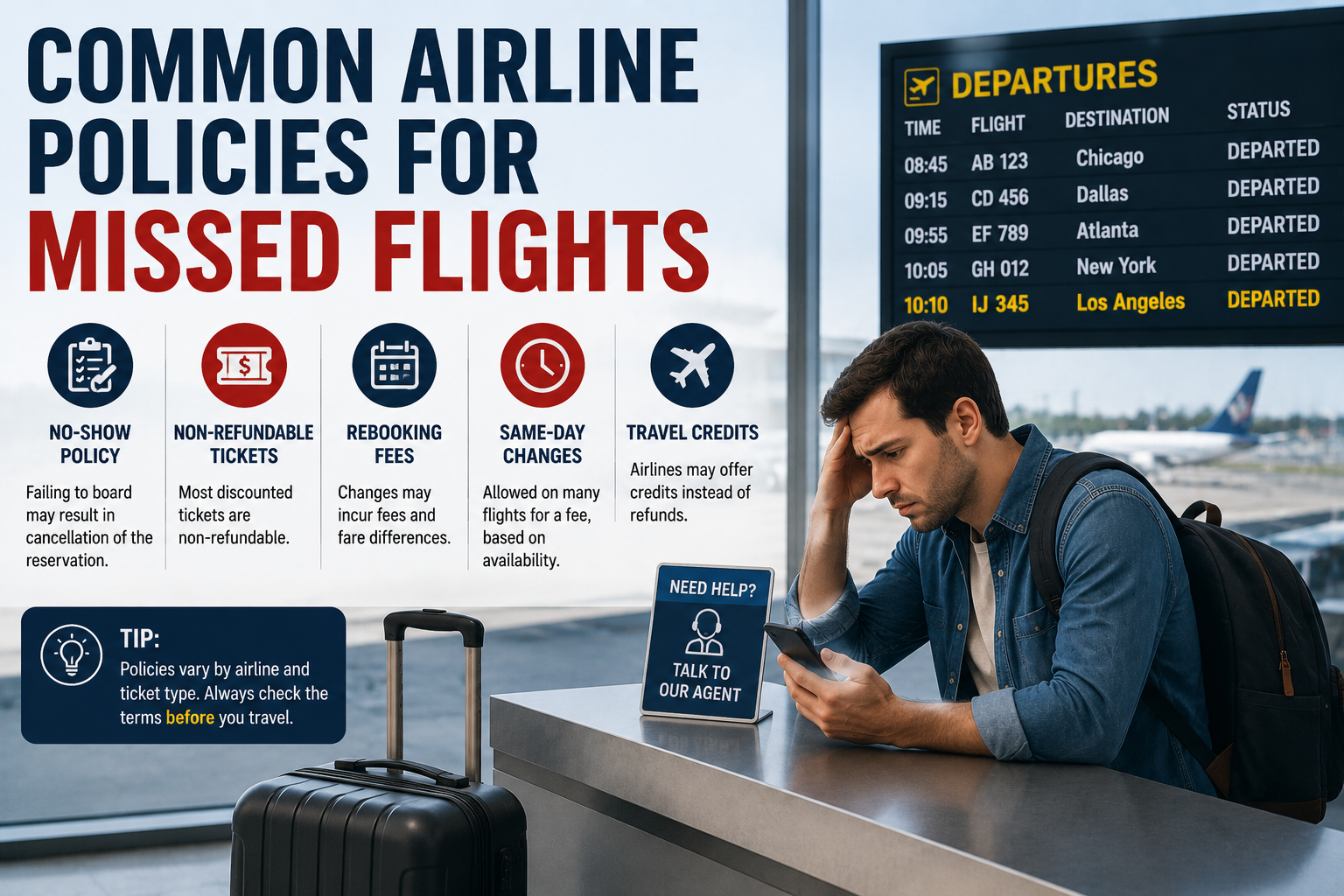 Common Airline Policies for Missed Flights