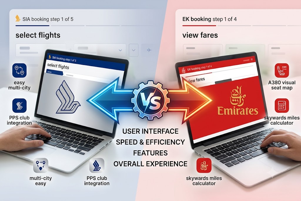 Singapore Airlines Online Booking vs Emirates Online Booking