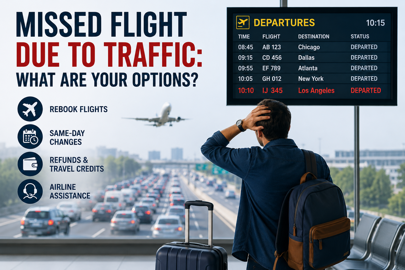 Missed Flight Due to Traffic: What Are Your Options?