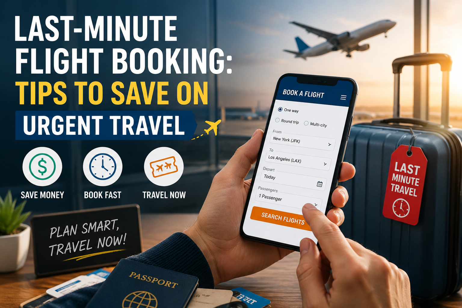 Last-Minute Flight Booking: Tips to Save on Urgent Travel