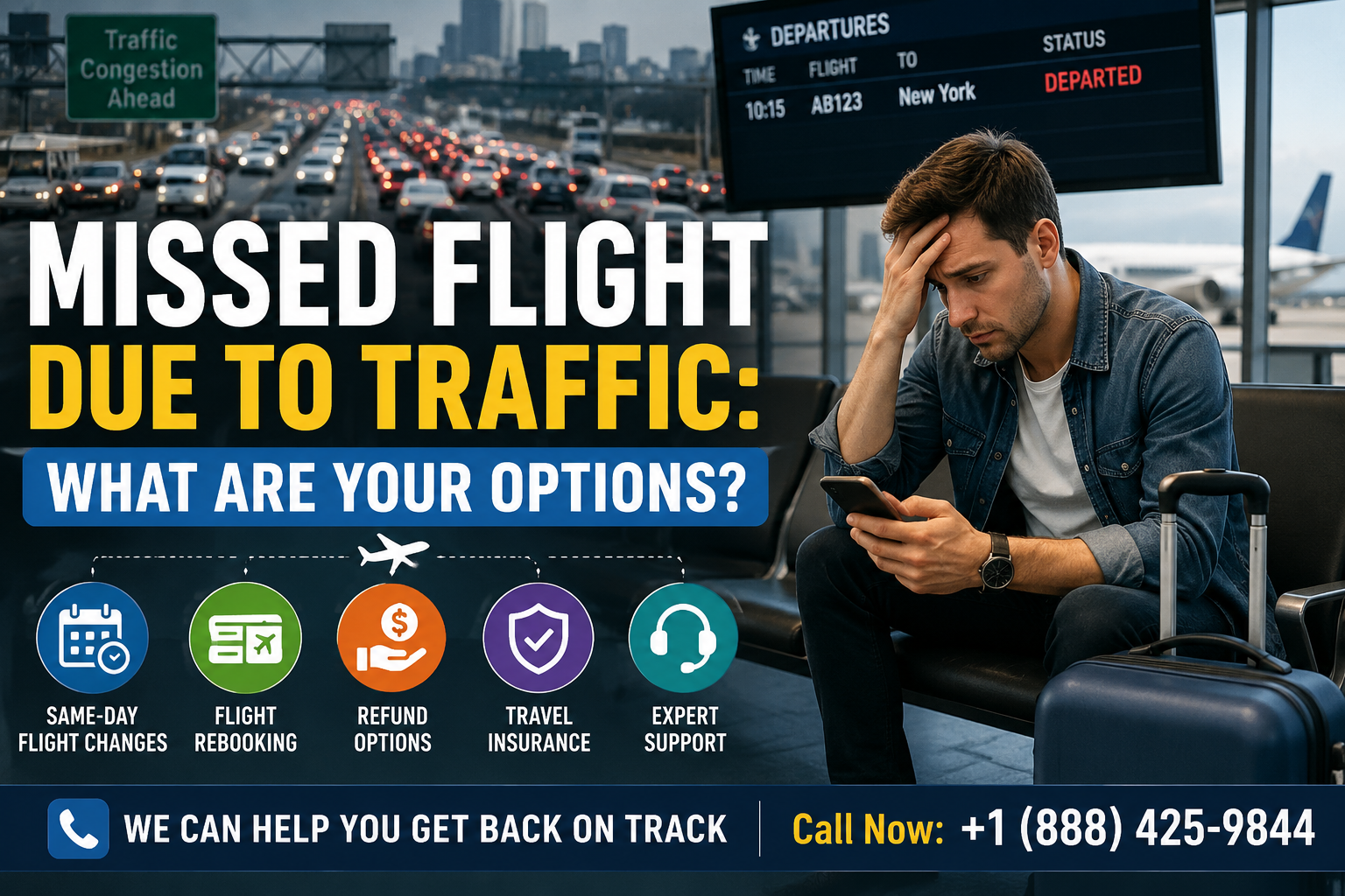 Missed Flight Due to Traffic: What Are Your Options?